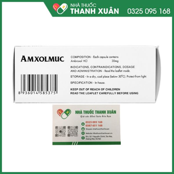 Amxolmuc 30mg trị bệnh cấp, mạn tính ở đường hô hấp